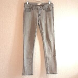 Anthropologie Vintage Y2K Tag Gray Denim Raw Hem Straight Relaxed Jeans 27